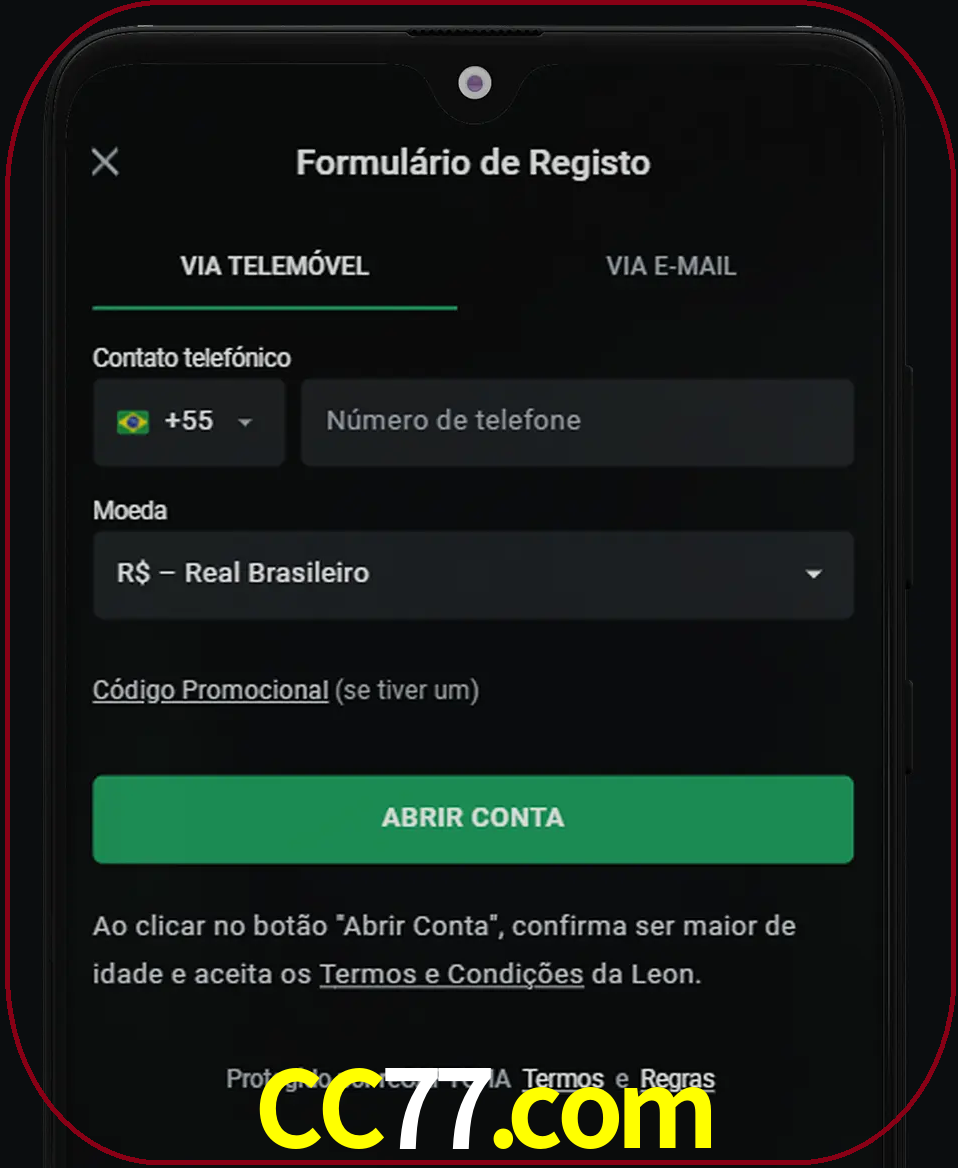 Abra o aplicativo e inicie o processo de registro.